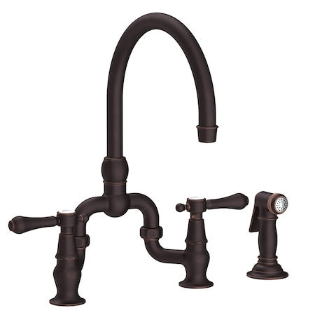 Newport Brass Kitchen Bridge Faucet With Side Spray in Venetian Bronze 9459-VB
